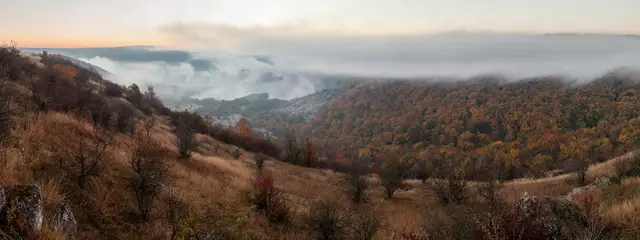 Осінні заліснені схили й кам'янисті пагорби Національного природного парку «Подільські Товтри»
